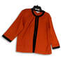 Womens Orange Black Knitted Long Sleeve Open Front Cardigan Sweater Size XL image number 1