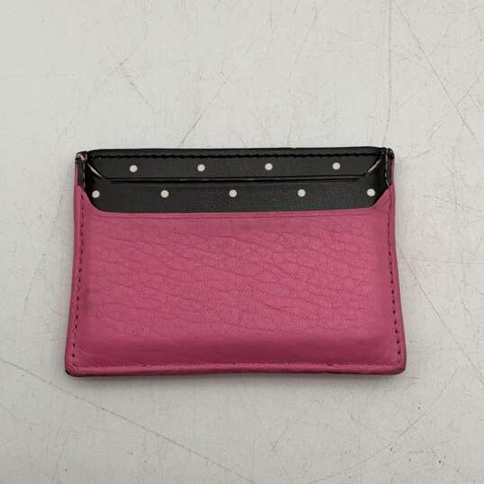 Kate Spade New York Womens Multicolor Polka Dot Leather Card Holder Wallet image number 2