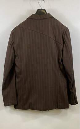 Volcom Mens Brown Striped Pockets 3 Piece Vest Jacket Suit Pants Set Size Large alternative image