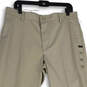NWT Womens Tan Flat Front Classic Fit Straight Leg Chino Pants Size 34WX30L image number 3