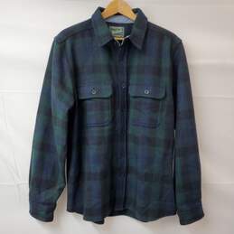 Vintage Woolrich LS Button-Up Green/Black Plaid Shirt Men's L