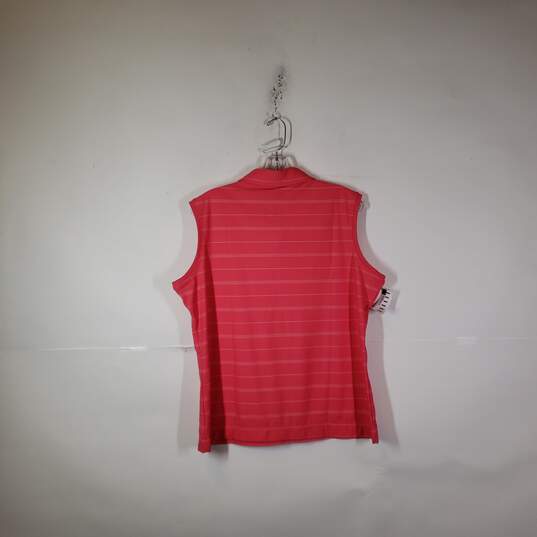 NWT Womens Striped Regular Fit Sleeveless Collared Golf Polo Shirt Size XL image number 2