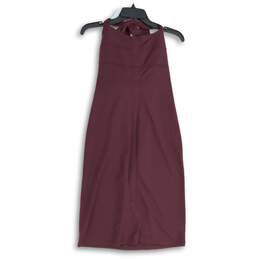 Athleta Womens Burgundy Sleeveless Halter Neck Pullover Mini Dress Size 8T