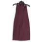 Athleta Womens Burgundy Sleeveless Halter Neck Pullover Mini Dress Size 8T image number 1