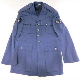 VTG US Air Force Men's Blue Tropical Wool Military Coat Size 37L