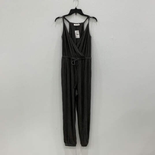 NWT Womens Black Wrap V-Neck Spaghetti Strap One Piece Jumpsuit Size Small image number 1
