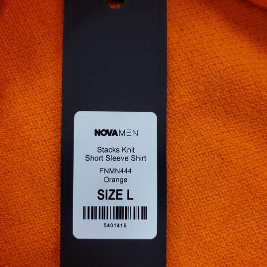 Fashion Nova Men Neon Orange Short Sleeve L NWT image number 5