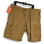NWT Womens Tan Flat Front Classic Fit Mid Rise Pocket Cargo Shorts Size 42 image number 1