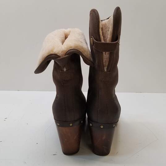 Ugg Women's W Bellevue II 1914 Shearling Brown Leather Boots Size. 6.5 image number 6