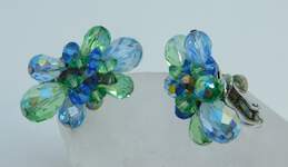 VNTG Vendome Blue & Green Aurora Borealis Crystal Earrings