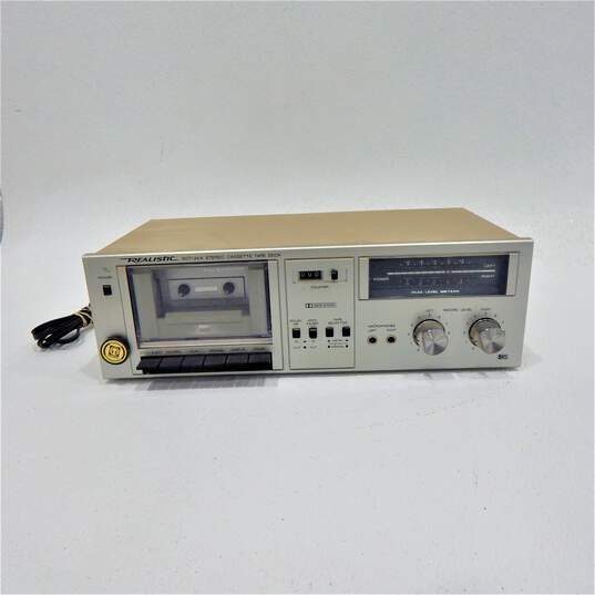 VNTG Realistic by RadioShack Brand SCT-24A Model Stereo Cassette Tape Deck w/ Power Cable (Parts and Repair) image number 1