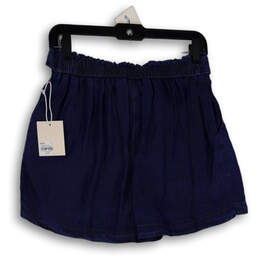 NWT Womens Blue Elastic Waist Front Tie Paperbag Shorts Size Small alternative image