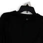 Womens Black Round Neck Long Sleeve Twist Front Cropped Blouse Top Size XS image number 4