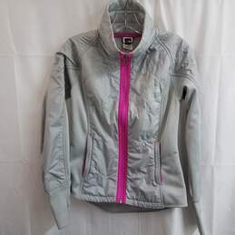 The North Face Padded/Quilted Full Zip Pink/Gray Jacket Size S