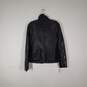 Mens Leather Zipper Pockets Long Sleeve Full-Zip Motorcycle Jacket Size Large image number 2