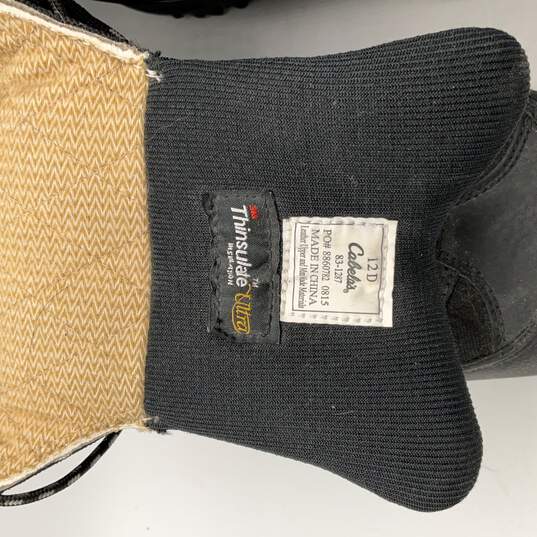 Cabelas Mens Ultra Dry-Plus 83-1287 Black Steel Toe Snow Boots Size 12 D image number 6