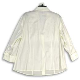 Jones New York Signature Womens White Lace Button Front Blouse Top Size 2X alternative image
