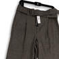 NWT Womens Brown Black Check Pleated Wide Leg Belted Ankle Pants Size 6 image number 1