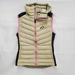 Kari Traa WM's Beige, Black & Pink Puffer Vest & Hood Size S/P