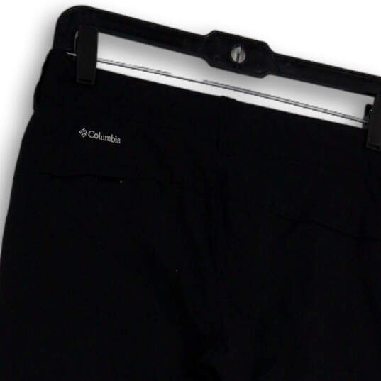 Womens Black Flat Front Slash Pocket Drawstring Hem Capri Pants Size 8 image number 4