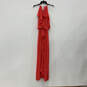NWT Womens Janisa Pink Halter Neck Ruffle Sleeveless Maxi Dress Size Small image number 2