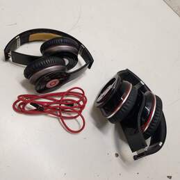 Beats by Dre Monster Wired Audio Headphones Bundle Lot of 2 with Cases