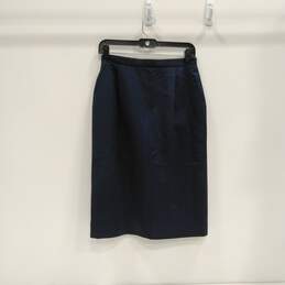Womens Blue Wool Knee Length Straight And Pencil Skirt Size 8 alternative image