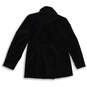 Womens Black Velvet Collared Long Sleeve Double Breasted Peacoat Size Large image number 2