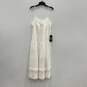 NWT Womens White Sleeveless Spaghetti Strap Midi A-Line Dress Size Medium image number 1