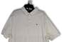 Mens White Short Sleeve Spread Collar Stretch Polo Shirt Size X-Large image number 3