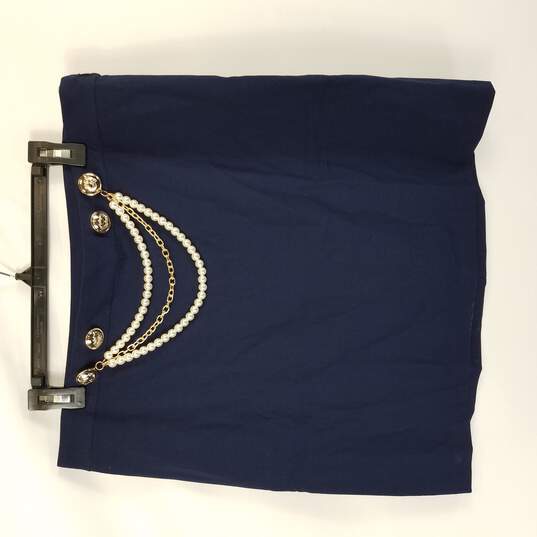 Venus Skirt with Pearl Embellishment Navy XL image number 2