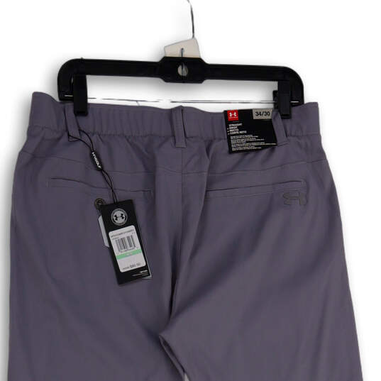 NWT Mens Gray Flat Front Slash Pocket Straight Leg Chino Pants Size 34X30 image number 4