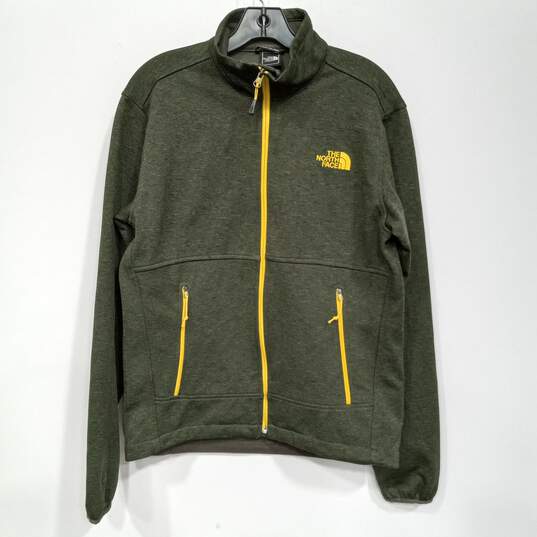 The North Face Men's Olive Green Fleece Jacket Size S image number 1