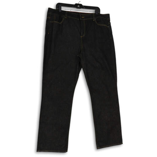 NWT Womens Black Denim Dark Wash Pockets Straight Leg Jeans Size 20/35 image number 1
