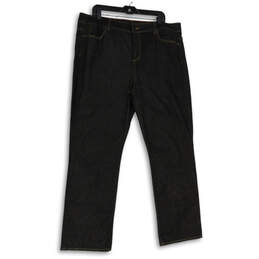 NWT Womens Black Denim Dark Wash Pockets Straight Leg Jeans Size 20/35