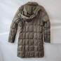 The North Face Puffy Quilted Hooded Brown Rain Coat Womens Size S image number 2