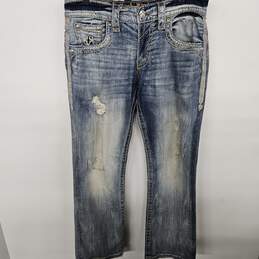 Rock Revival Relaxed Straight Blue Jeans