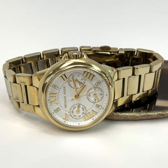 Designer Michael Kors MK-5759 Round Dial Rhinestone Chronograph Wristwatch image number 1
