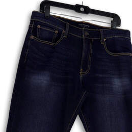 NWT Mens Blue Denim Medium Wash Stretch Pocket Straight Leg Jeans Sz 34/32