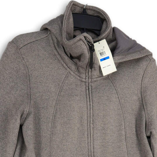 NWT Womens Gray Heather Long Sleeeve Hooded Full-Zip Jacket Size XL image number 2