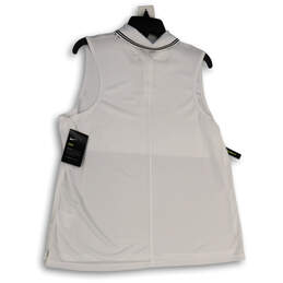 NWT Womens White Sleeveless Collared Side Slit Golf Polo Shirt Size X-Large alternative image