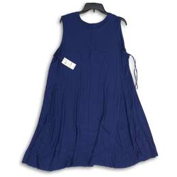 NWT Style & Co Womens Navy Blue Round Neck Sleeveless A-Line Dress Size 2X alternative image