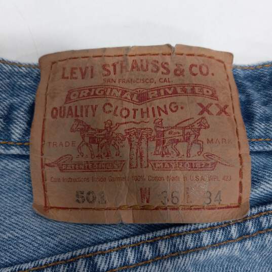 Men's Levi's Blue Denim Jeans Sz 36x34 image number 4