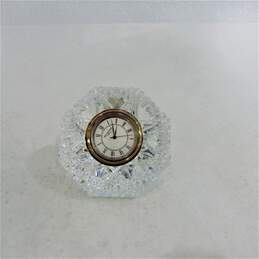 Waterford Crystal Lismore Diamond Desk Clock Paperweight