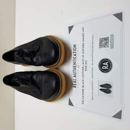 AUTHENTICATED Salvatore Ferragamo Black Leather Lace Up Oxford Shoes Mens Size 10.5