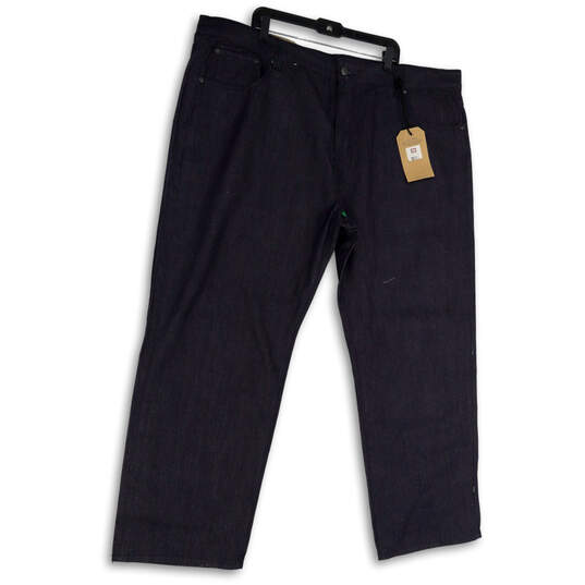 NWT Mens Blue Dark Wash Pockets Regular Fit Denim Straight Jeans Size 50x34 image number 1