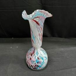 Hand Blown Glass Pink & Blue Art Vase alternative image