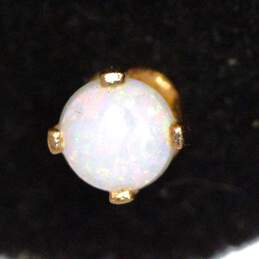 14K Yellow Gold Opal Earrings alternative image
