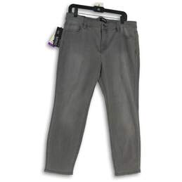 NWT Buffalo Womens Gray Denim Mid Rise Super Soft Capri Jeans Size 14/34