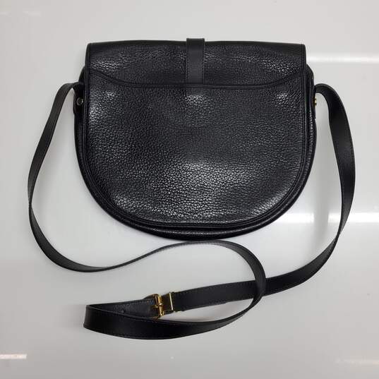 AUTHENTICATED CHRISTIAN DIOR MONO FLAP BLACK LEATHER CROSSBODY BAG 11x9x1 image number 3